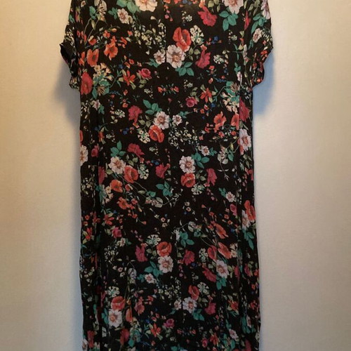 Bershka floral dress, size M, black multicolor