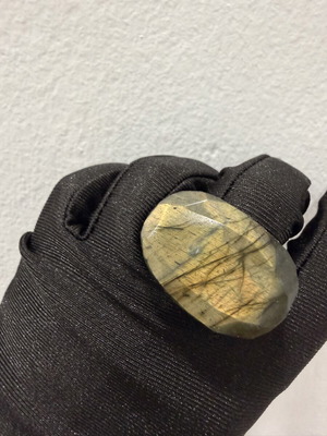 Labradorite ring with yellow fire, new