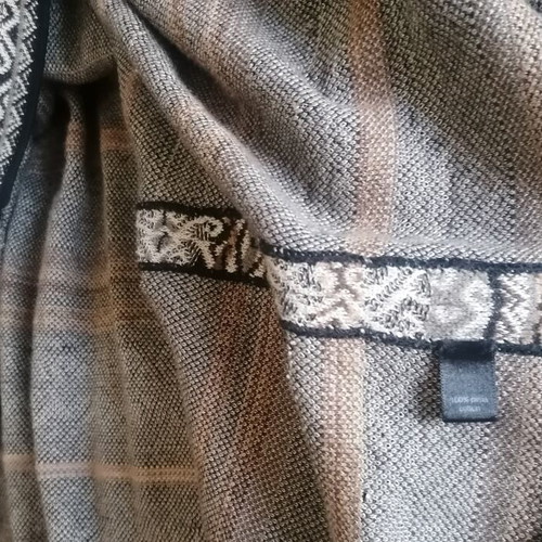 Peruvian Connection cotton dress used, black and beige, size L