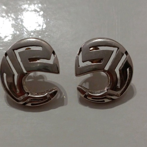 Silver 925 earrings ancient Greek style in meander shape new