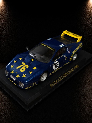 Ferrari BB512 LM 1981 1:43 collectible racing model with display base