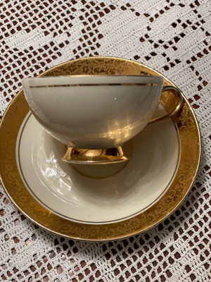 Vintage porcelain Greek coffee cup with saucer Thomas Germany R like new