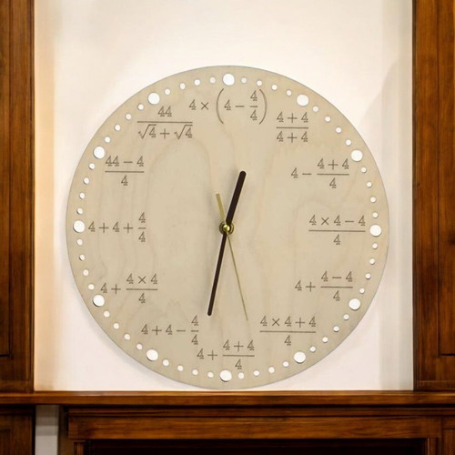 Wooden wall clock Mathematician with silent mechanism made to order