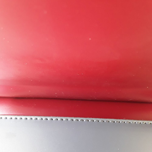 Axel crossbody bag new, gray with red leather interior