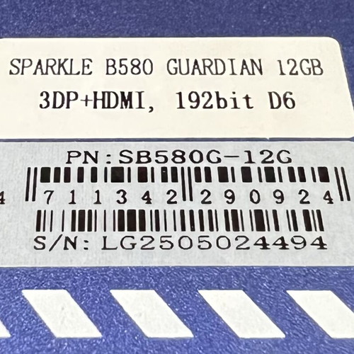 Sparkle Intel Arc B580 12GB GDDR6 Guardian graphics card