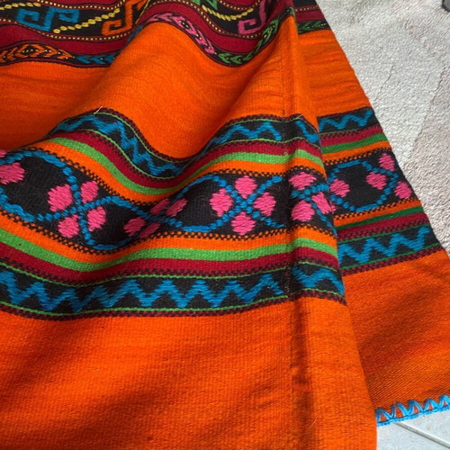 Handwoven handmade blanket - rug from Crete like new