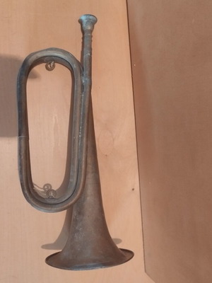 Old brass wind instrument used, decorative