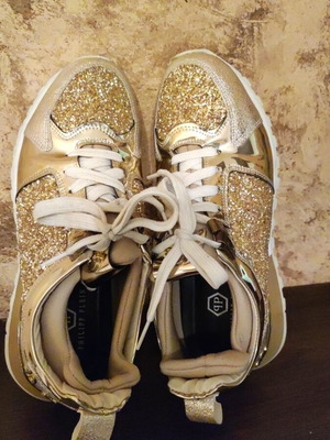 Philipp Plein women's sneakers like new, gold and silver