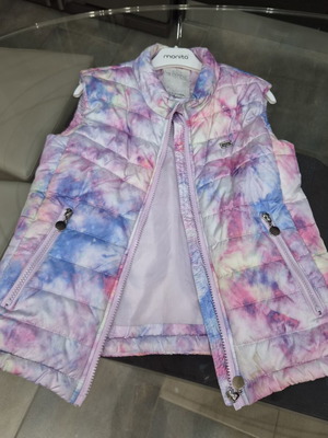 EbitA sleeveless jacket used, colorful, size 8