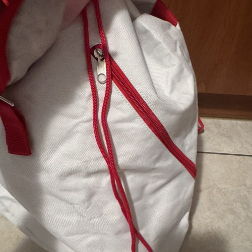 Two-tone backpack drawstring bag white and red like new