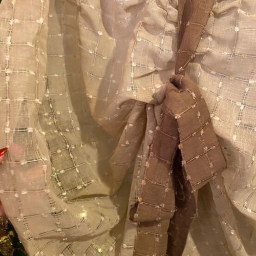 Rustic cream curtains and drapes set used, 2 pieces