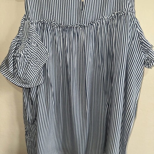 Striped blouse like new with frill sleeves, size S