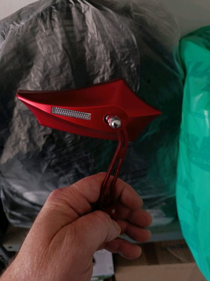 Motorcycle mirrors red new