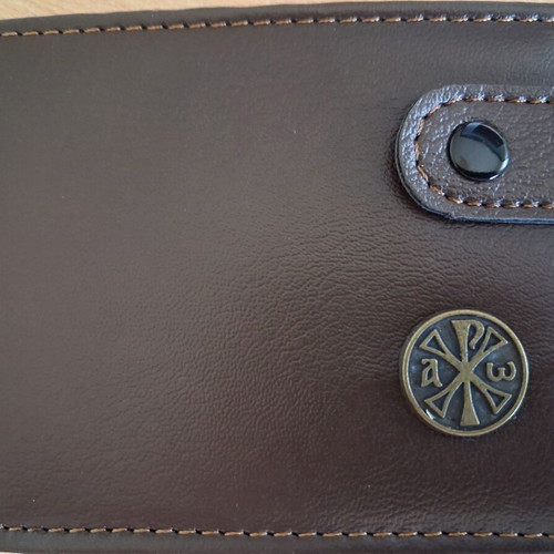 Leather men's wallet new, brown