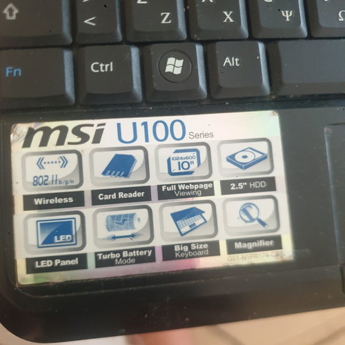 MSI laptop up to 13 inch, Windows XP system