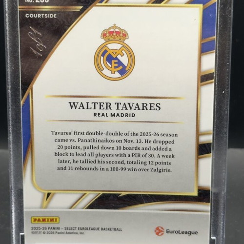 Walter Tavares Gold Vinyl Prizms 1/1 Select Euroleague 2025-26