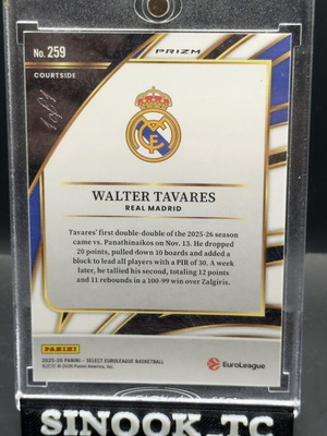 Walter Tavares Gold Vinyl Prizms 1/1 Select Euroleague 2025-26