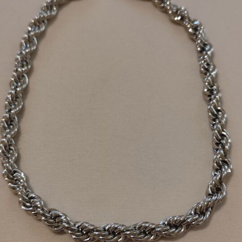 Thick twisted necklace chain new, silver color, length 40+5 cm