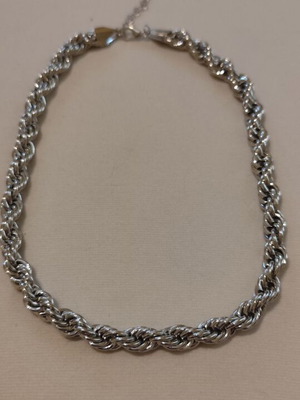 Thick twisted necklace chain new, silver color, length 40+5 cm