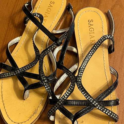Sagiakos black sandals like new, size 39