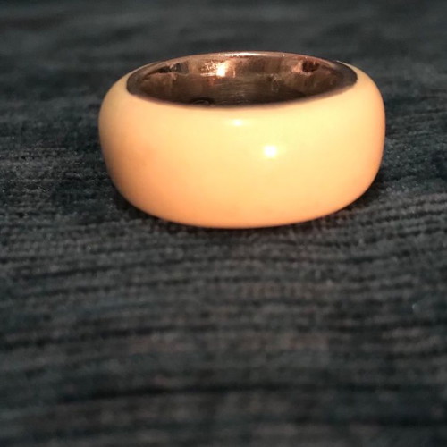 Silver ring with enamel used