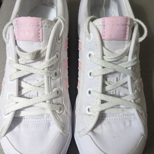 Adidas kids sneakers size 34 white canvas like new