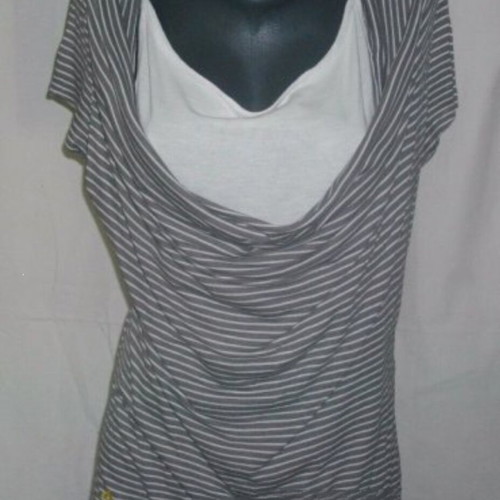 Garcia blouse with built-in tank top like new, white and gray