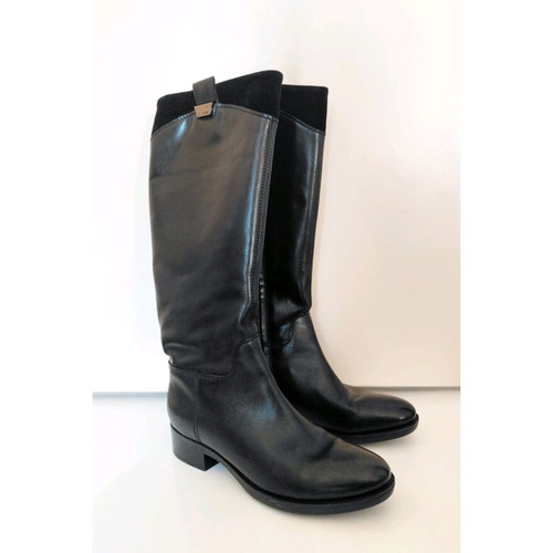 Geox black leather boots used, size 37