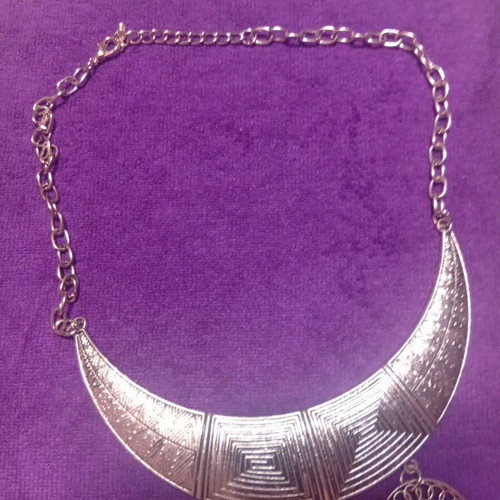 Boho Statement Necklace in Silver Tone like new