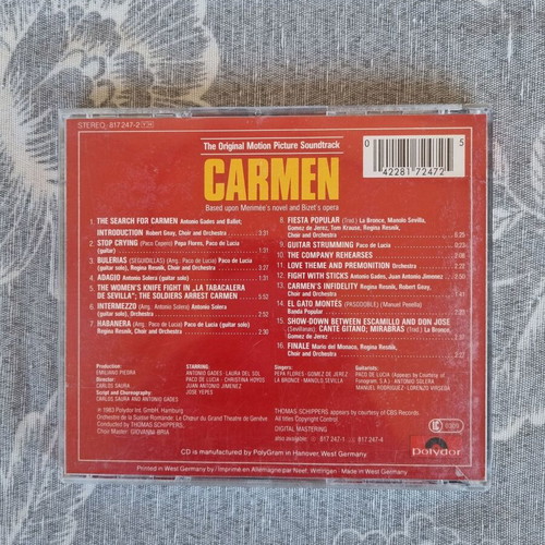 Carmen The Original Motion Picture Soundtrack CD used, classic