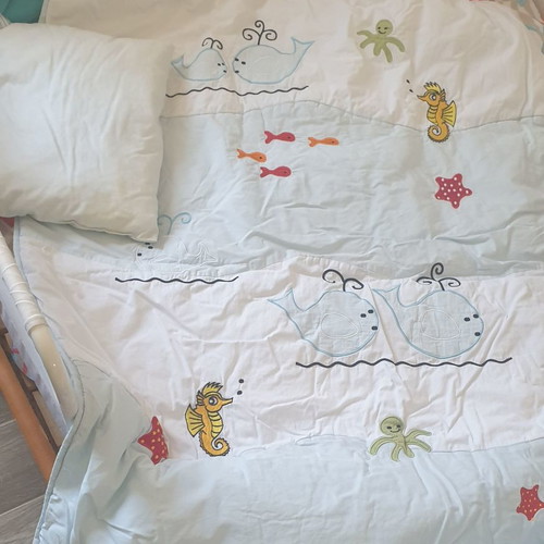 Lightweight baby duvet & pillow, in excellent condition