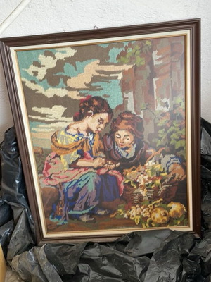 Embroidered paintings like new with frame