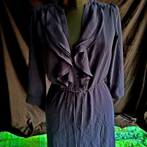 H&M women's shirt long transparent blue size 34 like new