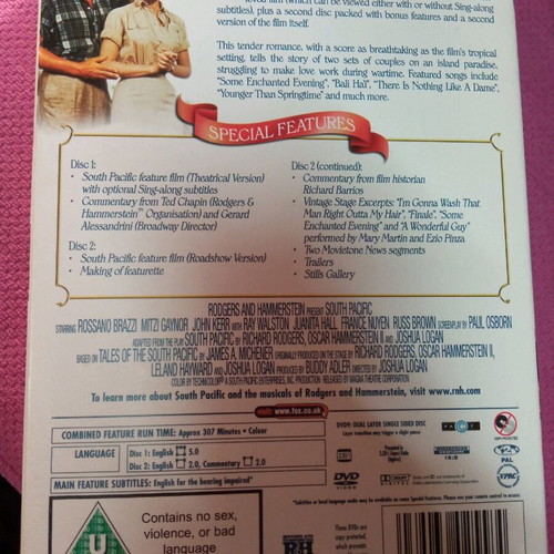 South Pacific 2 Disc Collector's Edition DVD like new, subbed