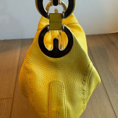 Escada yellow leather handbag used, buckskin leather