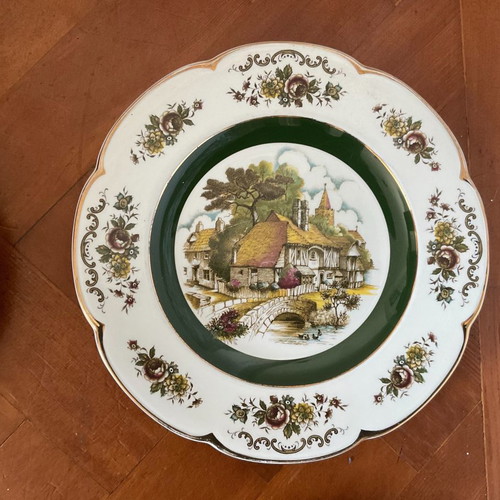 Ascot by Wood and Sons ironstone plate, 1950s antique wall decoration