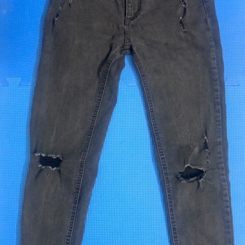 Pull & Bear Washed Black Ripped Skinny Jeans Size S 36 Like New