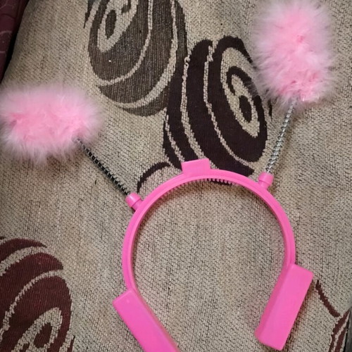 Girls' hairband with pink feathers new