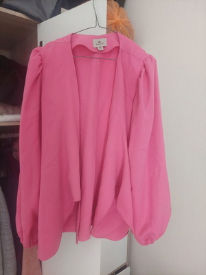 Regalinas pink women's blouse with puffed long sleeves