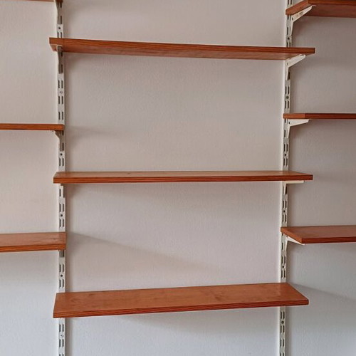 Store shelves made of marine plywood with bases like new