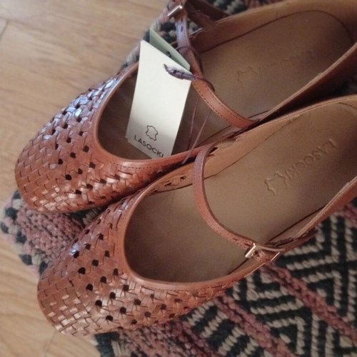 Lasocki Mary Jane ballerinas new, size 36.5-37, brown leather