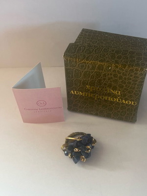 Christina Limperopoulou ring like new with blue and gold stones