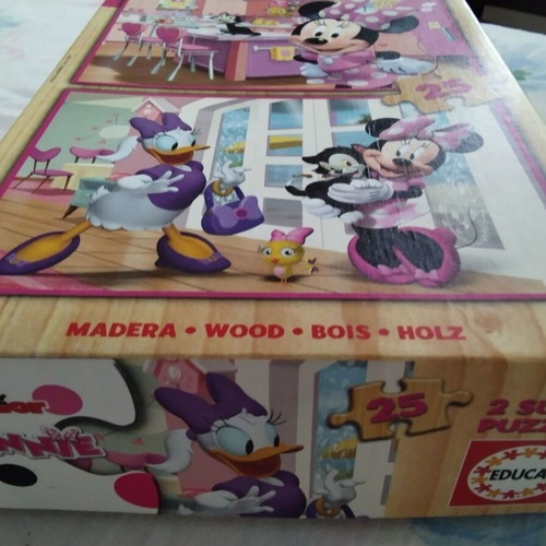 Puzzle Minnie Happy Helpers wooden like new, 2x25 pieces, Educa