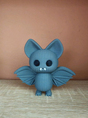3D printed bat figurine new made of solid material