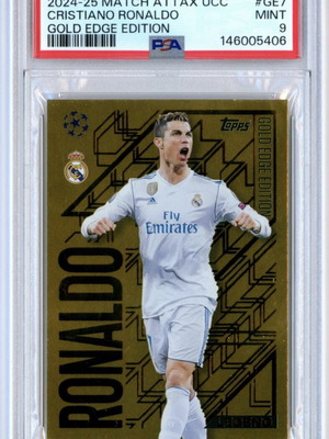 Ronaldo Match Attax UCC Gold Edge Edition PSA 9 like new