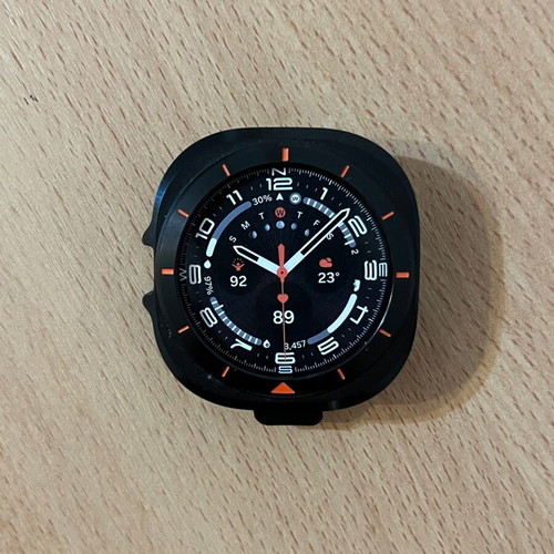 Samsung Galaxy Watch Ultra 47mm Protective Case Cover new, black with orange accents