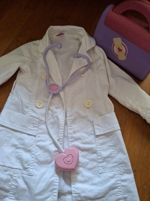 The Little Doctor children's doctor costume with stethoscope and case