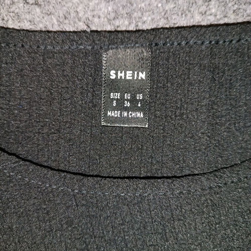 Shein black asymmetrical short-sleeve blouse like new