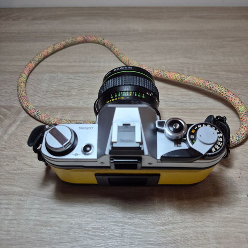 Canon AE-1 φωτογραφική μηχανή με φακό Hanimex 28mm f/2.8 μεταχειρισμένη