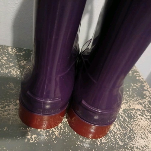 See by Chloe' rain boots new purple with red laces
